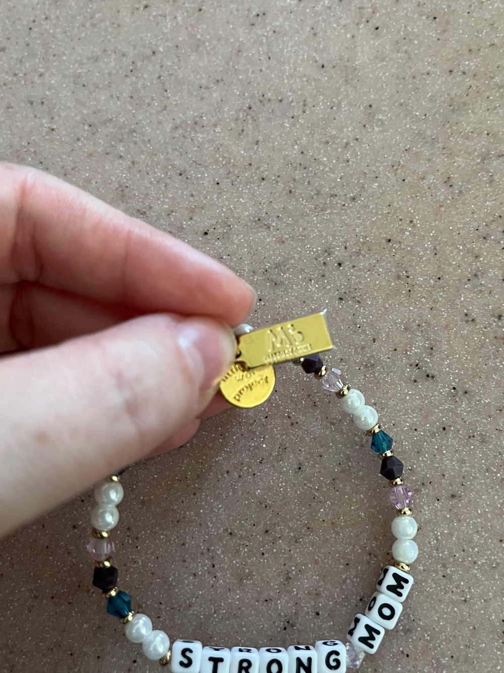 NWOT Little Words Project Strong Mom - March of Dimes Bracelet size S/M - Picture 3 of 4